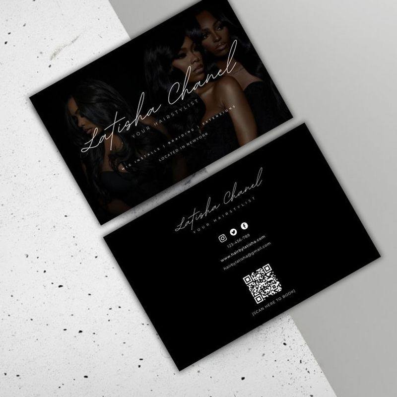 Latisha Chanel hairstylist business card design
