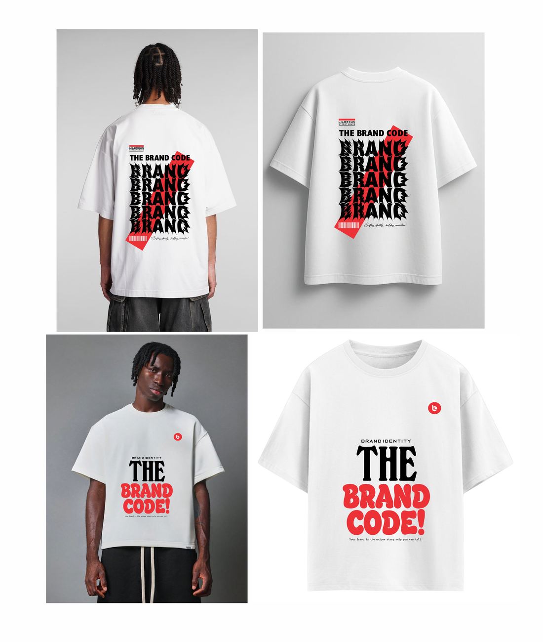 The Brand Code tee, typographic print
