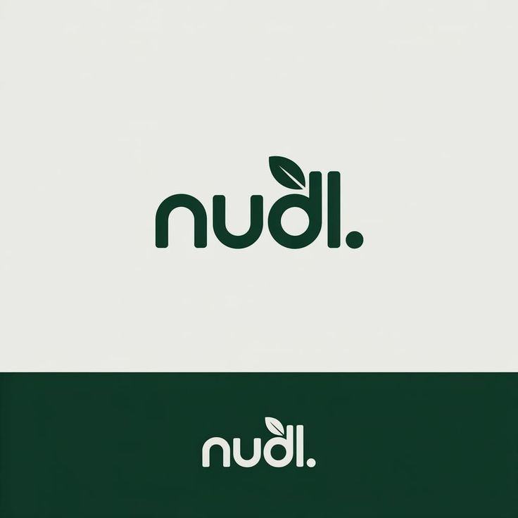 nudl wordmark logo with leaf detail