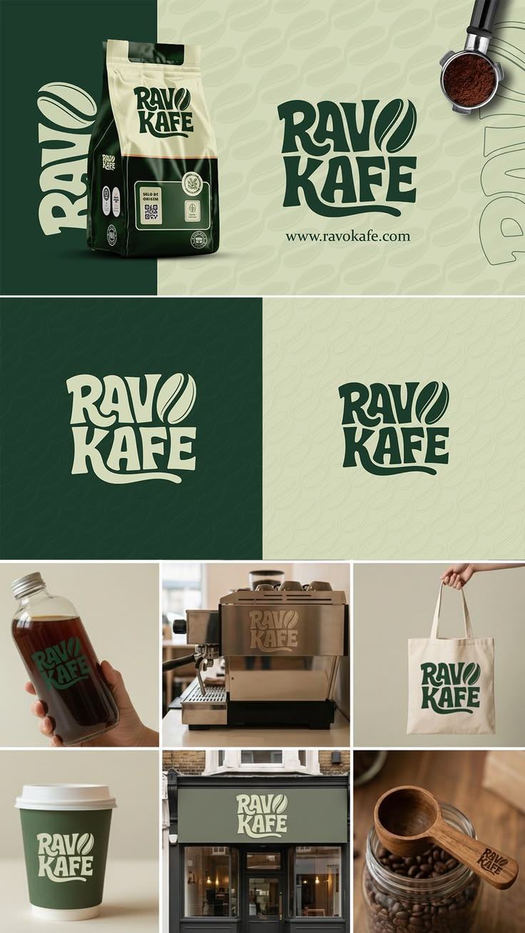 Ravo Kafe coffee brand identity board