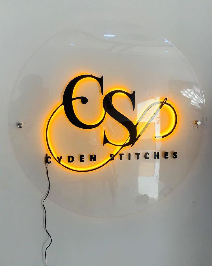 Cyden Stitches backlit acrylic sign