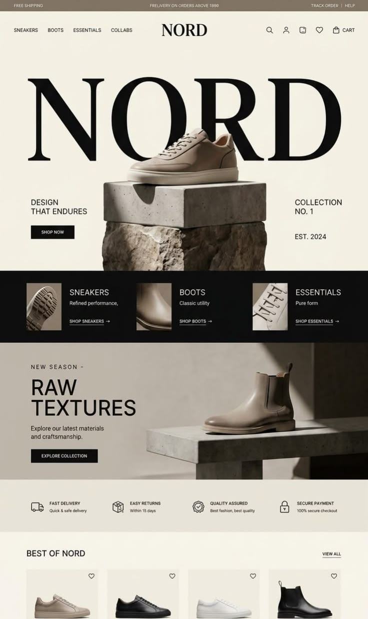 NORD footwear online store design