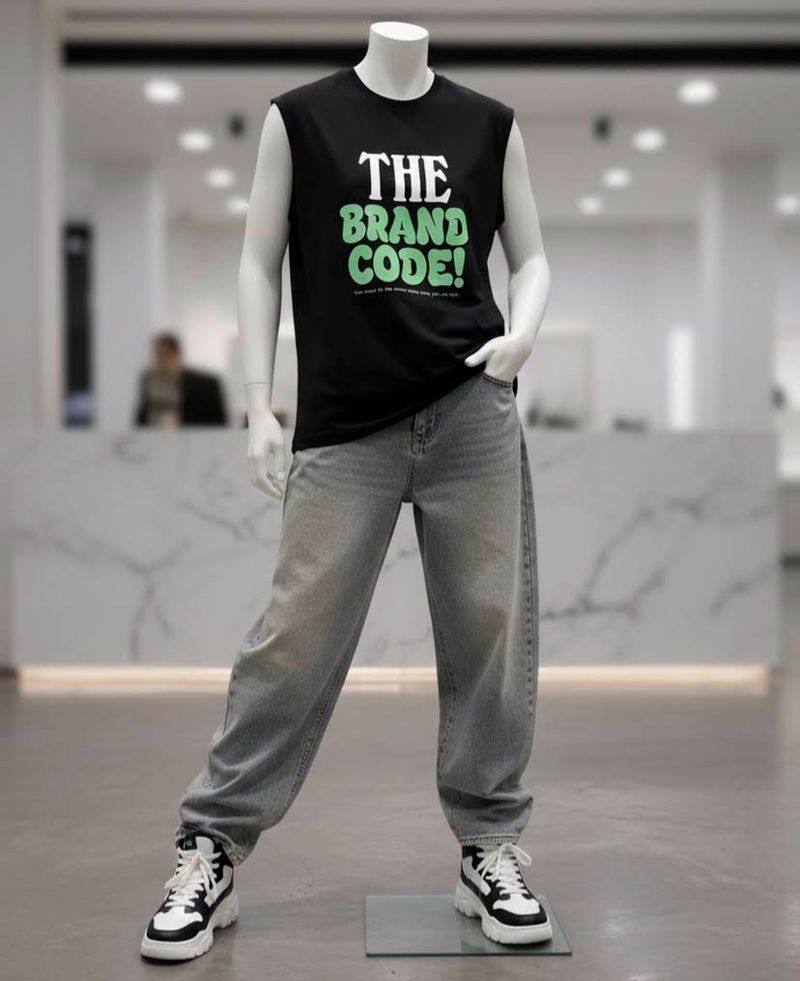The Brand Code apparel on display