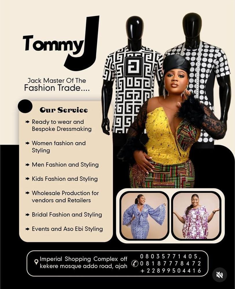 Tommy J fashion promotional flyer